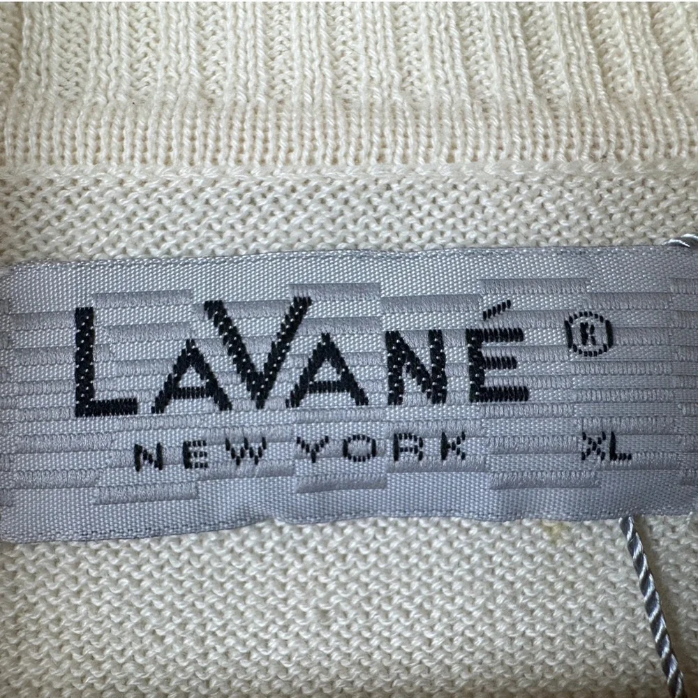 Lavane' Turtleneck Sweater Men's XL Cream NWT VTG Minimalist Office Chic